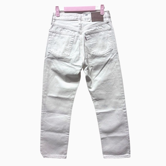 NWT Levi’s Cream Colored Original Cropped Straight Leg Jeans - Sz 26 - Picture 5 of 9